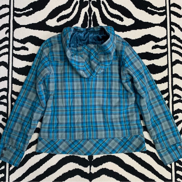 Columbia Omni-Shield Blue Plaid Wool Blend Hooded Coat Size XL - Picture 4 of 11